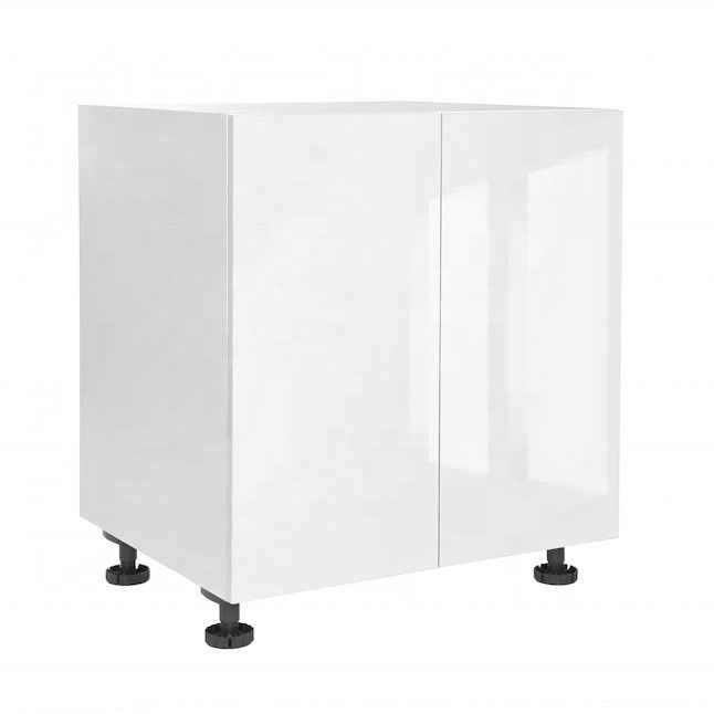 Villa/appartement de couleur de placage personnalisé Armoires de cuisine brillantes Porte avec finition durable