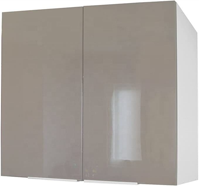 Villa/appartement de couleur de placage personnalisé Armoires de cuisine brillantes Porte avec finition durable