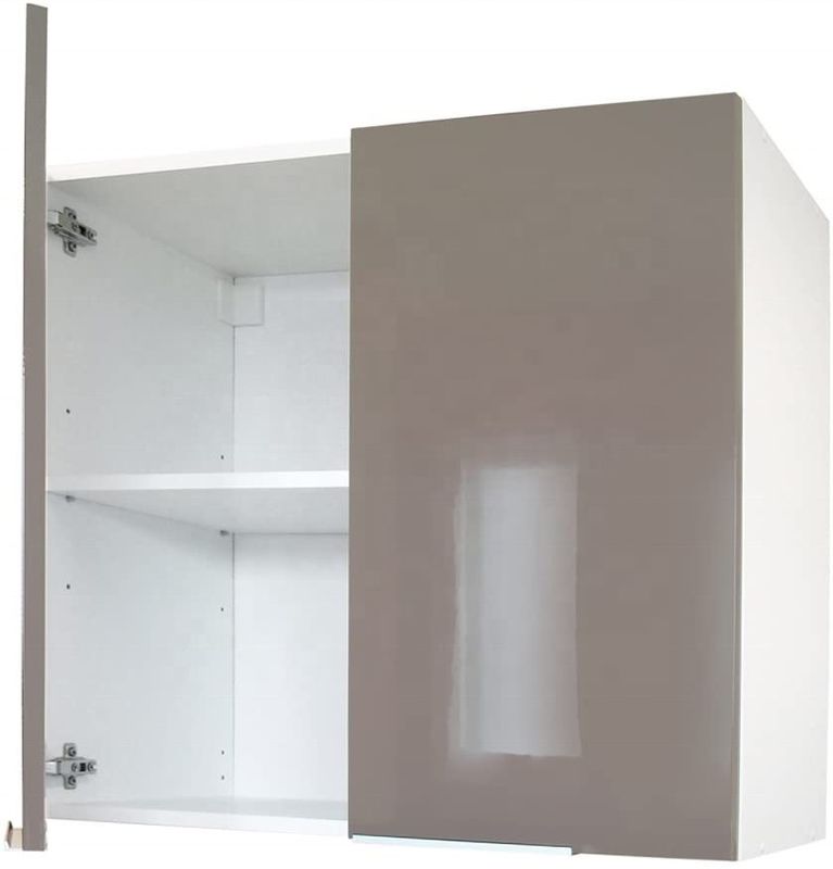 Villa/appartement de couleur de placage personnalisé Armoires de cuisine brillantes Porte avec finition durable