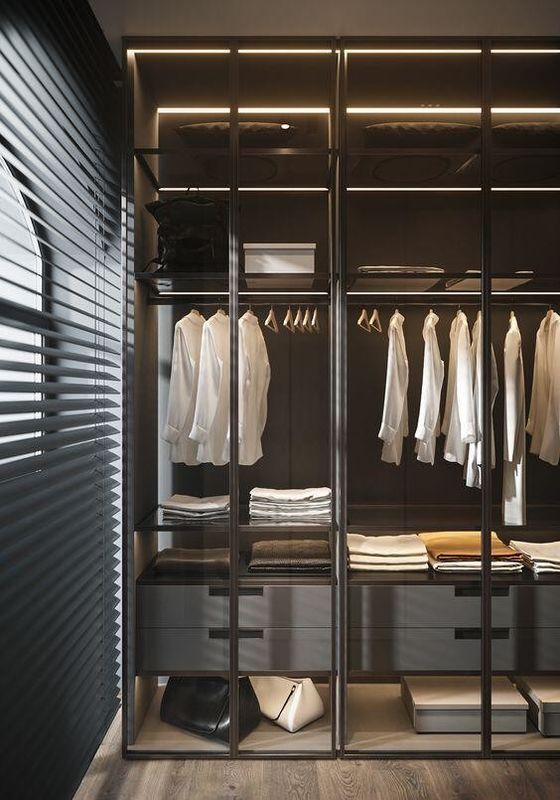 Armoire de rangement personnalisée dans un style de design contemporain pour le stockage des vêtements