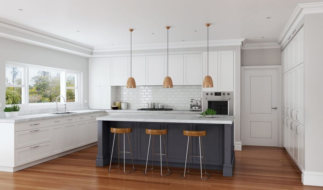 Armoire de cuisine en pierre de quartz pour un look luxueux et moderne