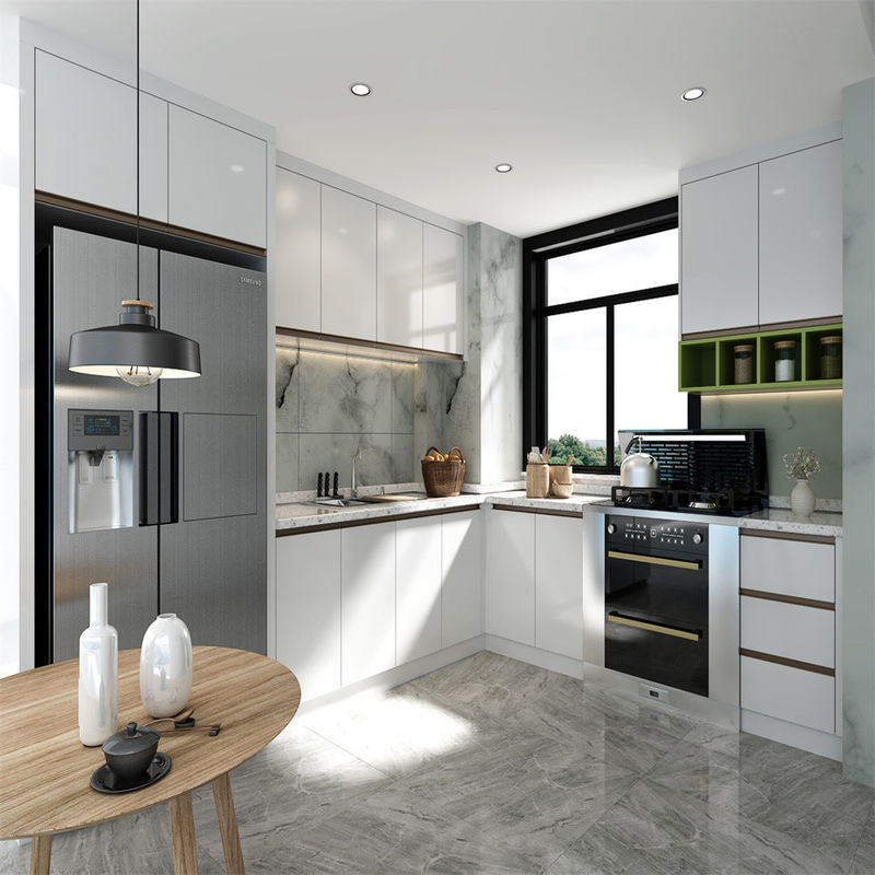 Design moderne YALIG Armoires de cuisine en bois mat avec tiroirs en noir et blanc