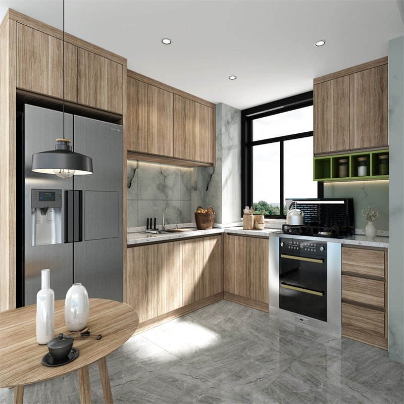 Design moderne YALIG Armoires de cuisine en bois mat avec tiroirs en noir et blanc