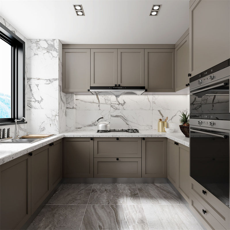 Design moderne YALIG Armoires de cuisine en bois mat avec tiroirs en noir et blanc