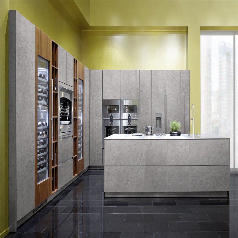 Cabinet de cuisine en contreplaqué gris haut de gamme YALIG avec avantage imperméable à l'eau et au feu