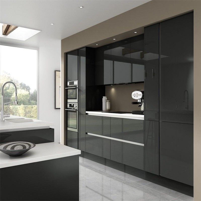 Cabinet de cuisine en contreplaqué gris haut de gamme YALIG avec avantage imperméable à l'eau et au feu