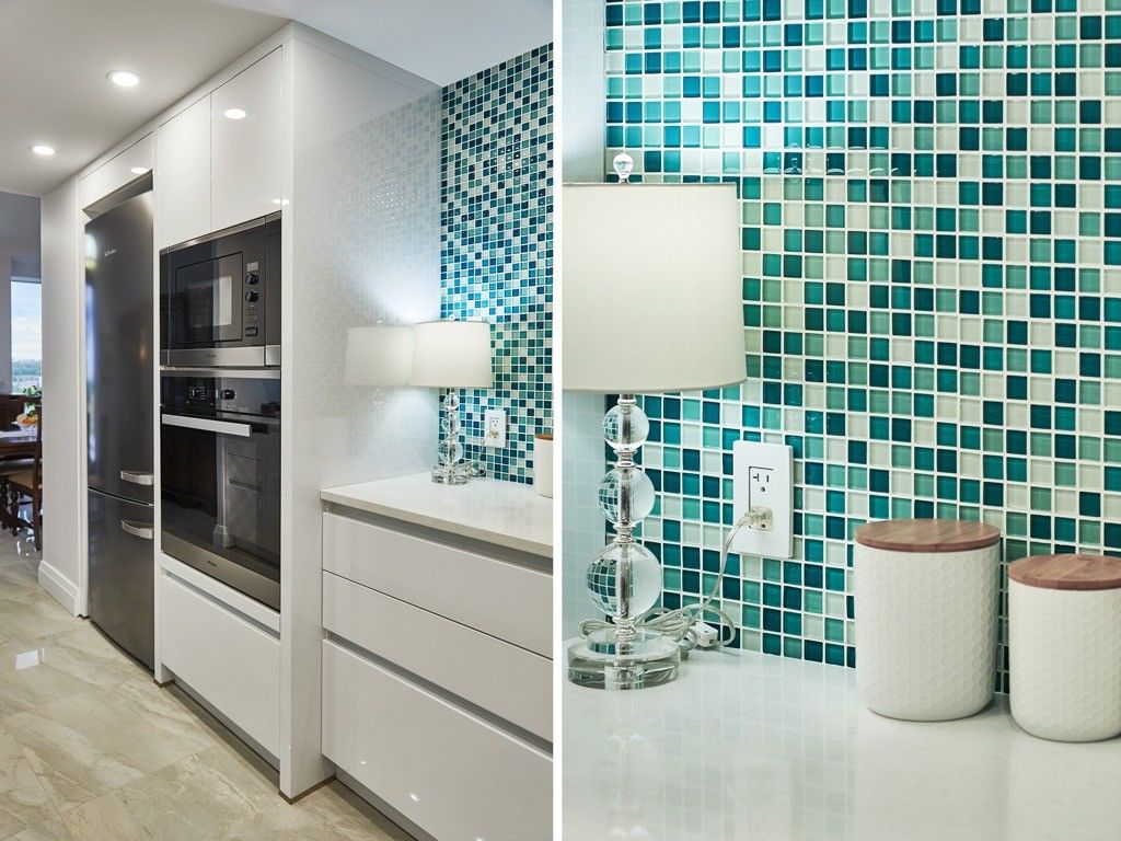 Armoire de cuisine de couleur brillante personnalisée pour un nettoyage facile dans les appartements de meubles populaires