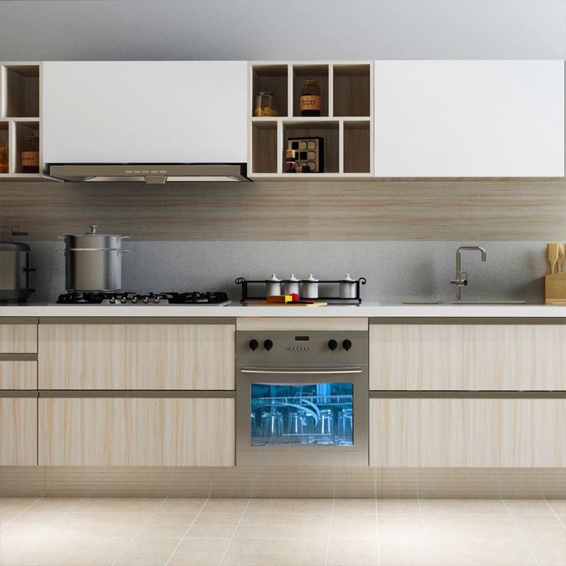 Couleur de placage personnalisé Design moderne Modulaire Armoires de cuisine en bois massif Accessoires