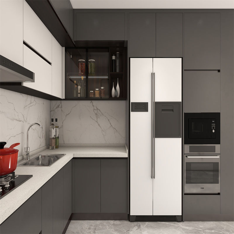 Transformez votre cuisine avec des armoires en bois gris personnalisables et des portes en MDF de YALIG
