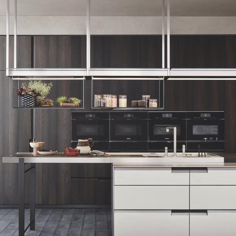 Armoire de cuisine moderne chinoise avec une fin fabrication et une bordure de bureau à bord plat