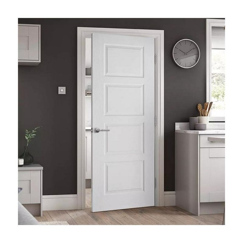 Matériau MDF Taille personnalisée Porte intérieure blanche avec cadre et ouverture latérale