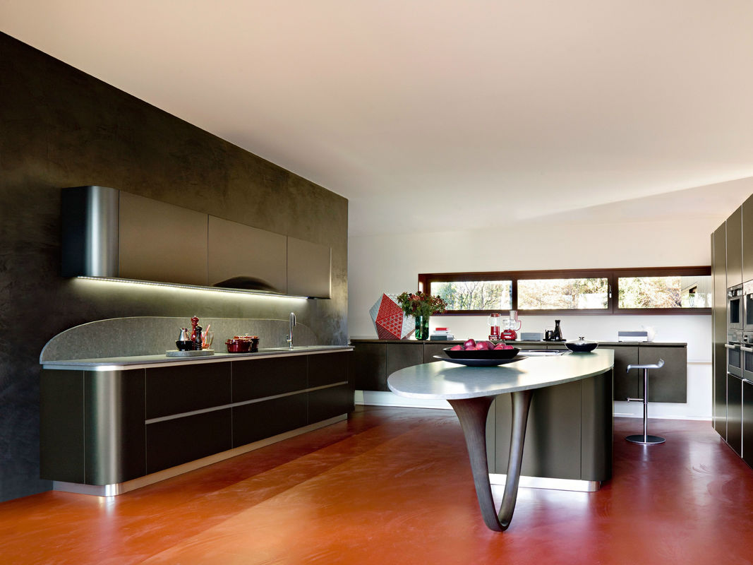 Blum Hardware et finition de placage YALIG Smart Cabinet de cuisine à bois pour appartement