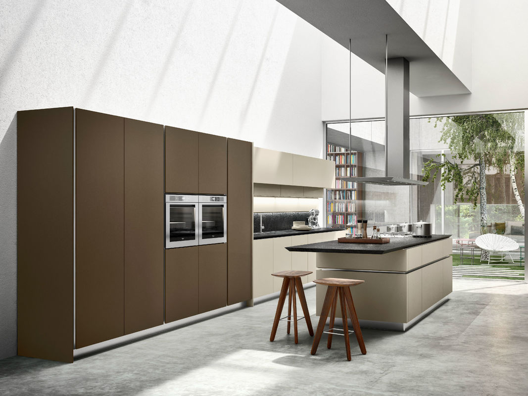 Blum Hardware et finition de placage YALIG Smart Cabinet de cuisine à bois pour appartement