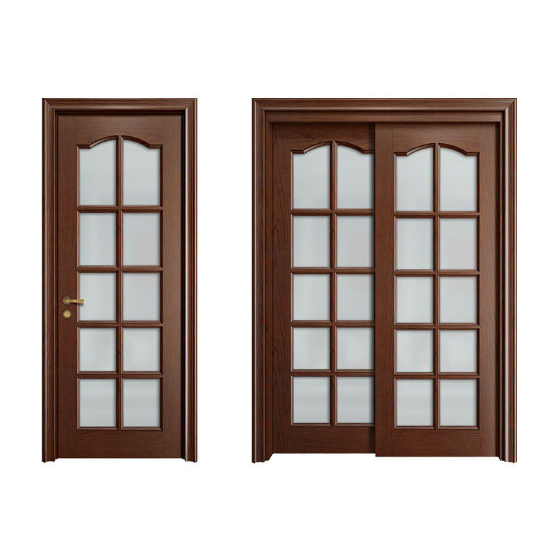 Taille personnalisée 100% Protection de l'environnement Porte intérieure en bois massif de luxe pour maison