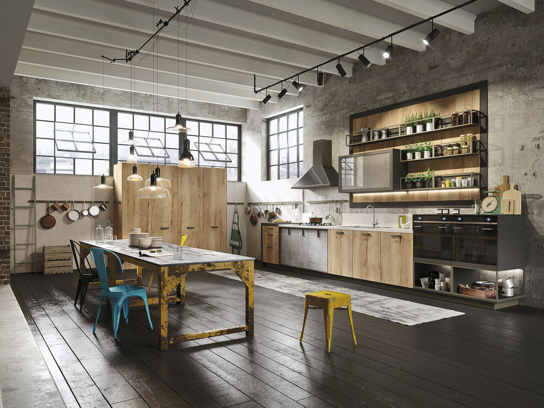 Taille personnalisée Appartement de luxe en bois blanc Armoires de cuisine Ensembles avec conteneur de déchets