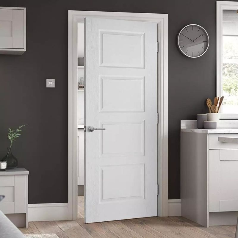 Porte de chambre à l' intérieur à ouverture latérale en bois massif de style moderne simple pour une installation facile