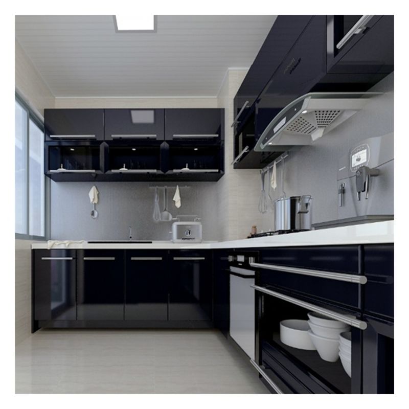 Armoires de cuisine équipées de packs plats avec poignée moderne moins design et accessoires
