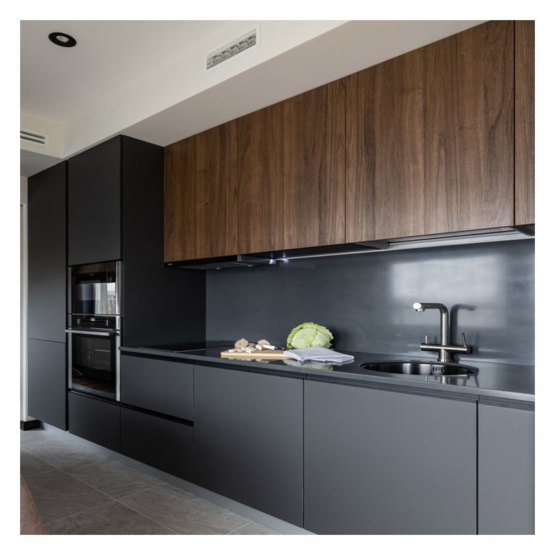 Armoires de cuisine équipées de packs plats avec poignée moderne moins design et accessoires