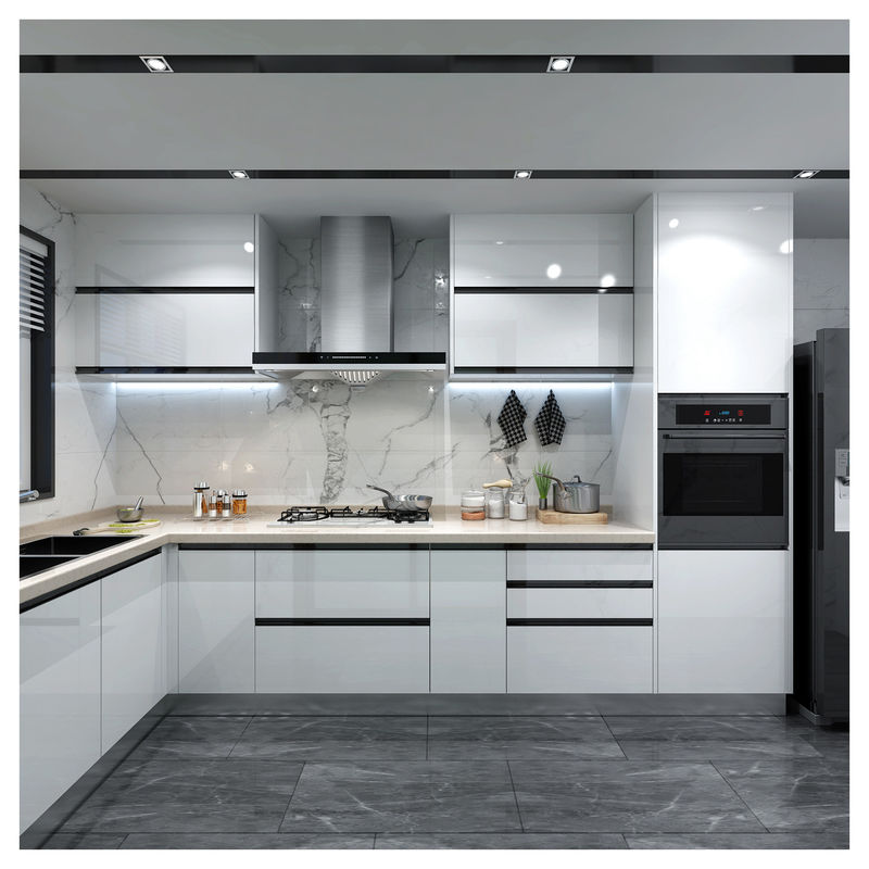 Vantage étanche à l'eau et au feu Armoire de cuisine complète de style villa européen de luxe