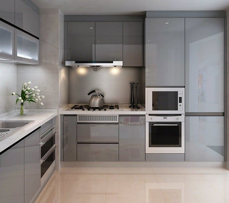 Vantage étanche à l'eau et au feu Armoire de cuisine complète de style villa européen de luxe