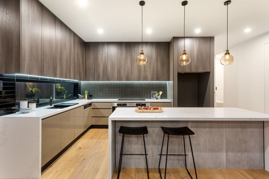 Vantage étanche à l'eau et au feu Armoire de cuisine complète de style villa européen de luxe