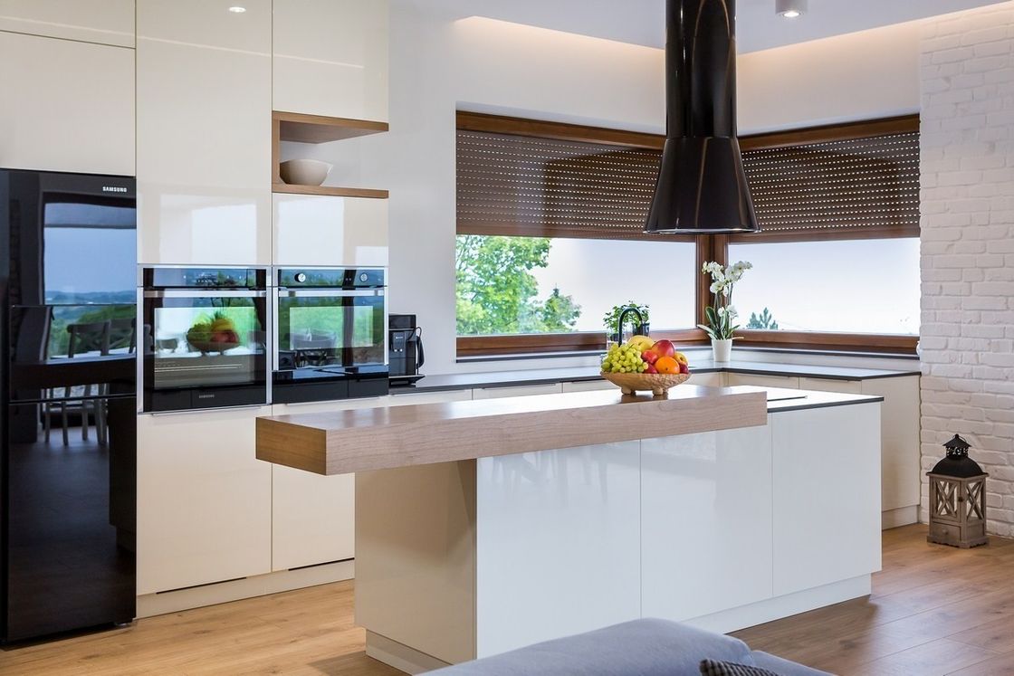 Vantage étanche à l'eau et au feu Armoire de cuisine complète de style villa européen de luxe