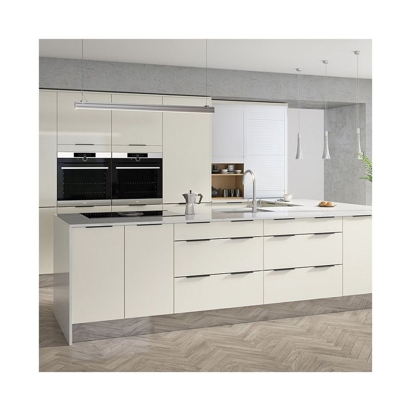Armoire de cuisine de couleur de placage personnalisée avec des îles en matériau imperméable à l'eau
