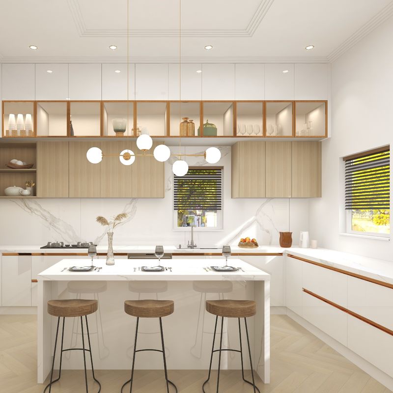 Armoires de cuisine en bois massif blanc