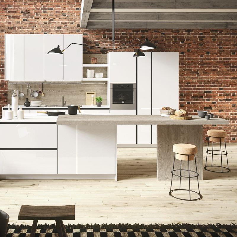 Armoires de cuisine en bois massif blanc