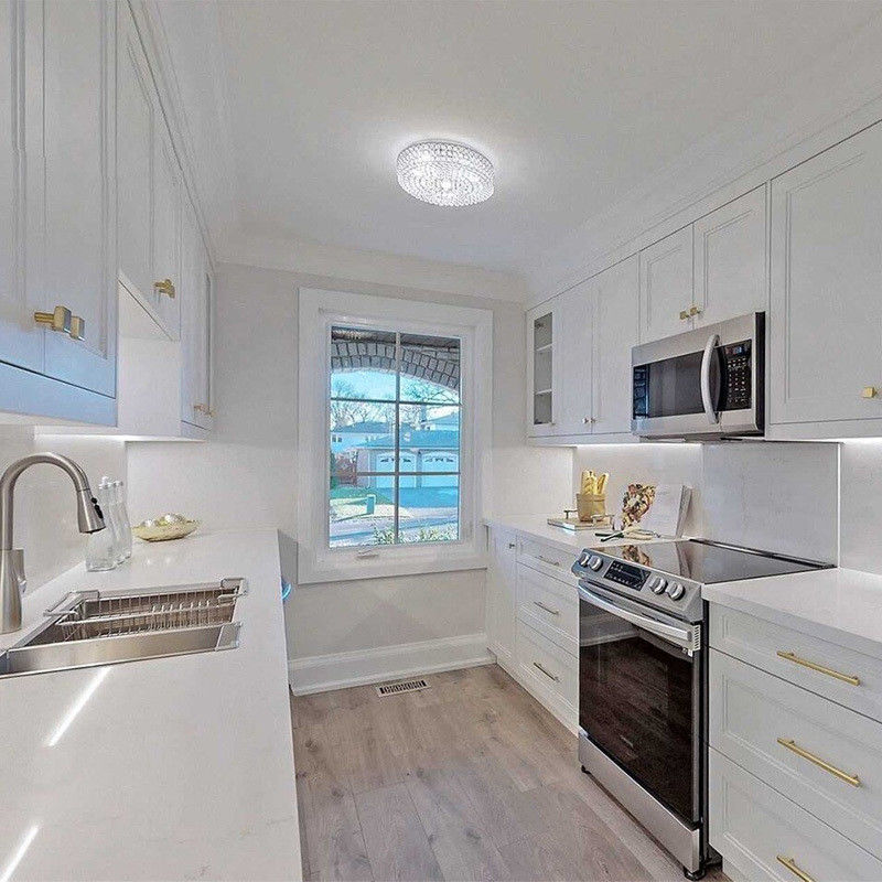 Armoires de cuisine modulaires complètes pour appartement de style européen de luxe et de taille personnalisée