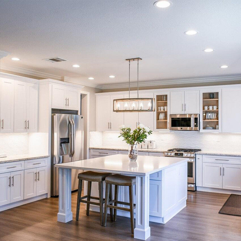 Armoires de cuisine modulaires complètes pour appartement de style européen de luxe et de taille personnalisée