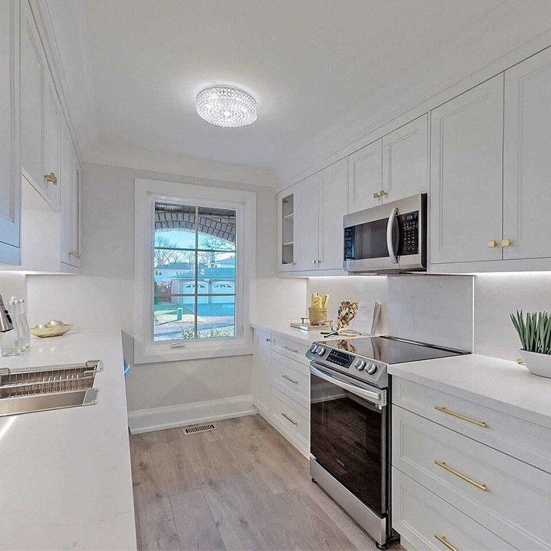 Armoires de cuisine modulaires complètes pour appartement de style européen de luxe et de taille personnalisée