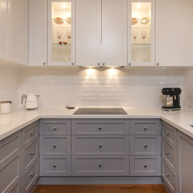 Armoires de cuisine modulaires complètes pour appartement de style européen de luxe et de taille personnalisée