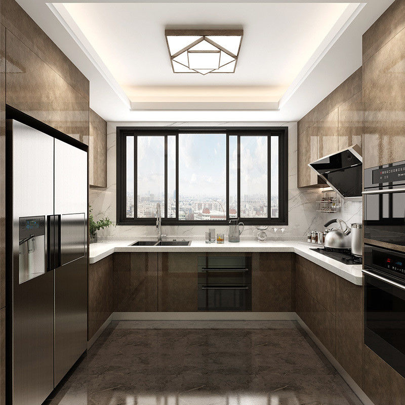 Armoires de cuisine en bois intelligentes et brillantes pour le remodelage de la cuisine