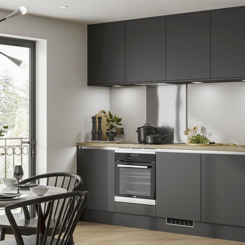 Armoires de cuisine en bois intelligent étanches à l'eau en couleur de placage personnalisée pour un design moderne