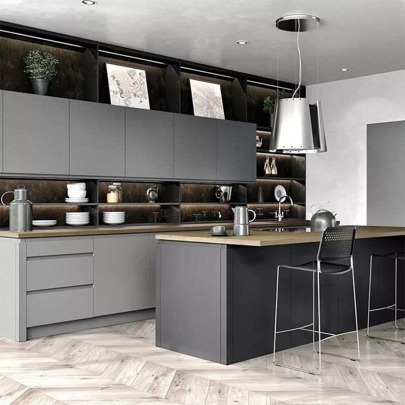 Armoire de cuisine mat personnalisée pour les cuisines intelligentes modernes en fin de vie dans les villas et les appartements