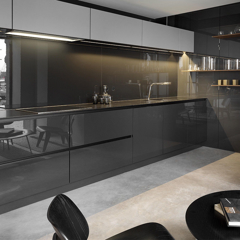 Armoires de cuisine de design moderne avec portes de style Shaker et finition en laque
