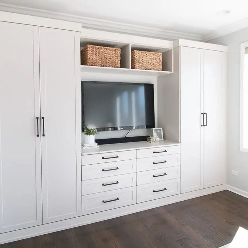 Armoire de chambre à coucher de style pop de luxe personnalisé dans un design moderne avec style bois PANEL