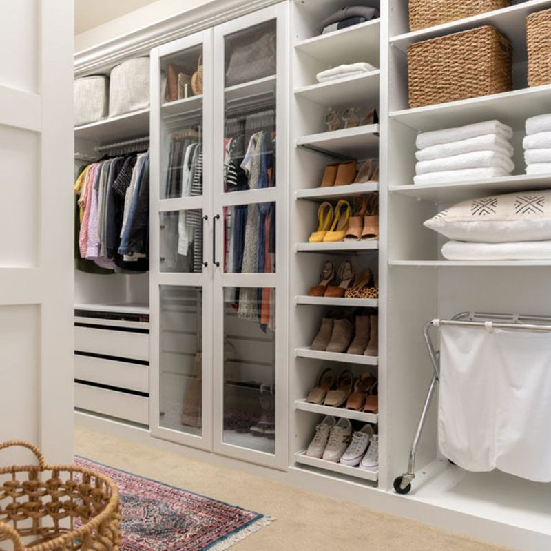 Armoire de chambre à coucher de style pop de luxe personnalisé dans un design moderne avec style bois PANEL