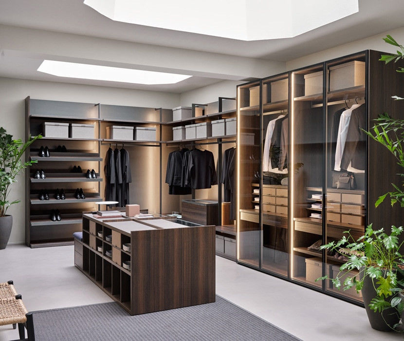 Armoire de chambre à coucher de style pop de luxe personnalisé dans un design moderne avec style bois PANEL