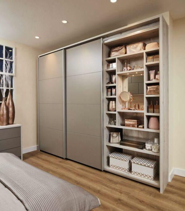 Armoire de chambre à coucher de style pop de luxe personnalisé dans un design moderne avec style bois PANEL