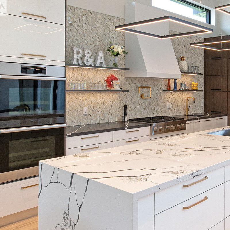 Couleur de placage personnalisé YALIG Moderne style armoire de cuisine en bois luxueux haut de gamme