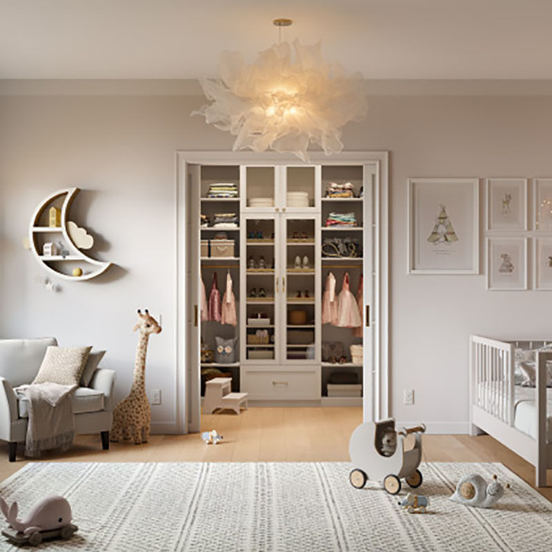 Ensemble de meubles modernes pour la salle de couchage Armoire de mur Conception intégrée et options 2D / 3D