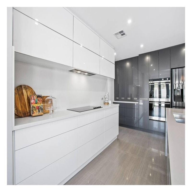 Taille personnalisée Armoire de cuisine haute qualité de design moderne avec îles et finition brillante
