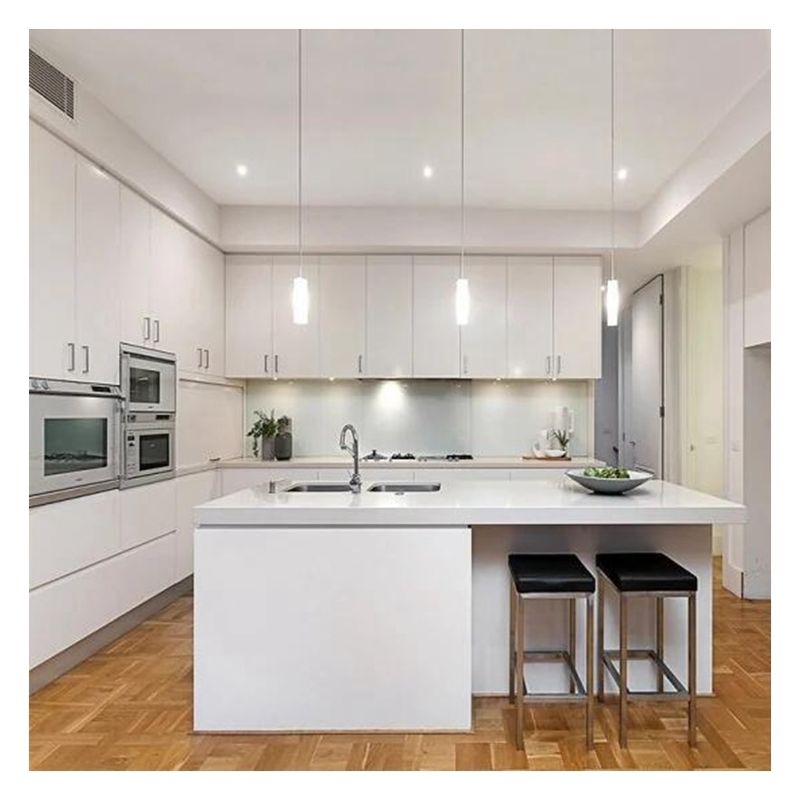 Taille personnalisée Armoire de cuisine haute qualité de design moderne avec îles et finition brillante