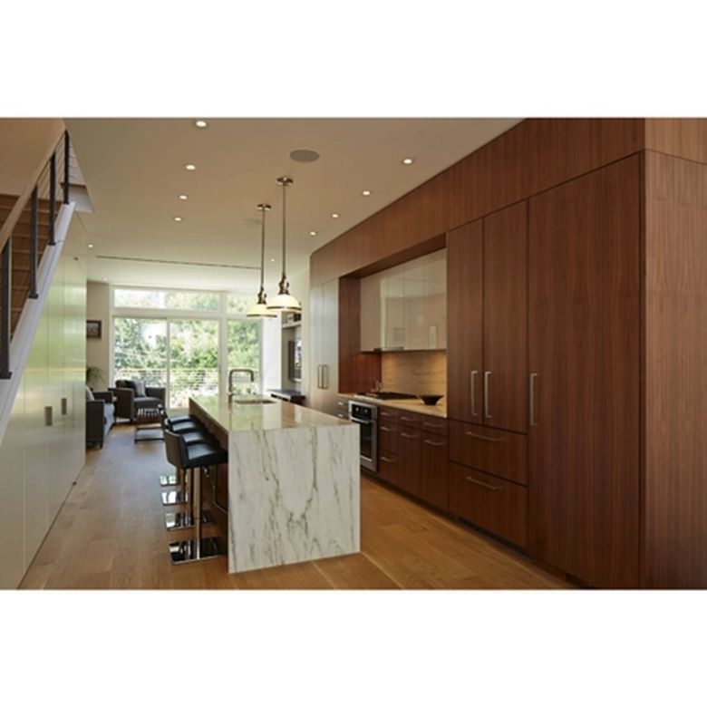 Résistant à l'eau Résistant au feu Avantage dans le style moderne Armoire de cuisine en bois de placage et île