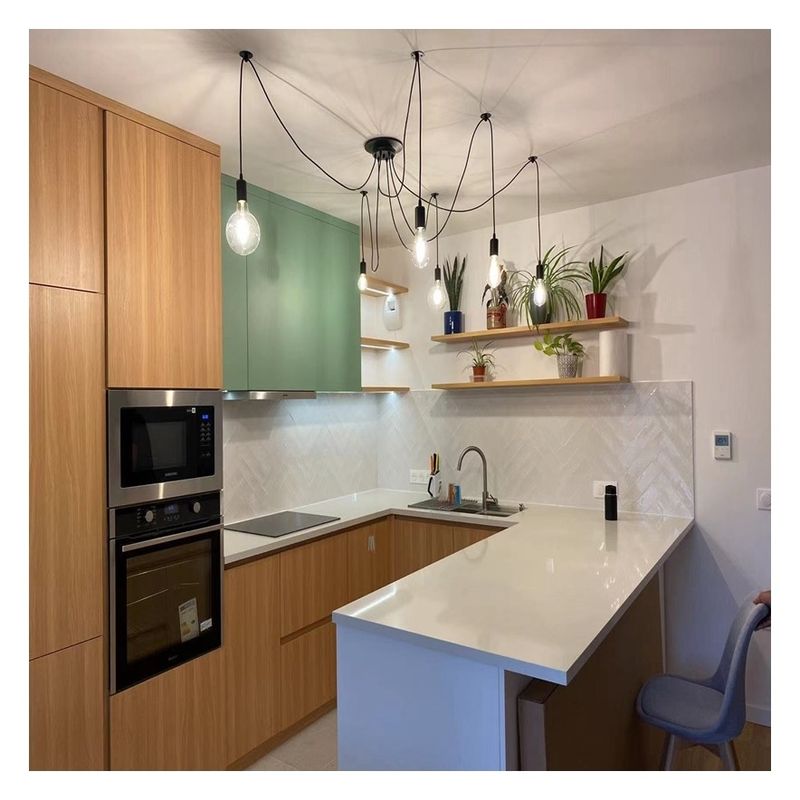 Commercialisation en gros personnalisé Ral tableau de couleurs Armoire de cuisine en faisceau de bois pour le design moderne
