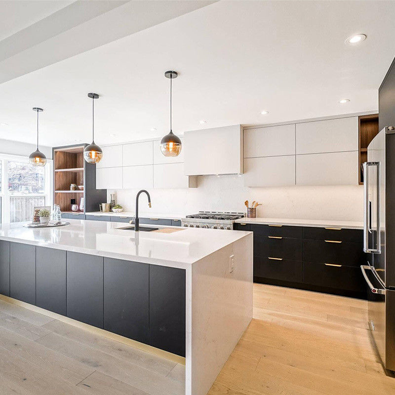 Armoire de cuisine imperméable à l'eau de taille matte personnalisée Blum Hardware