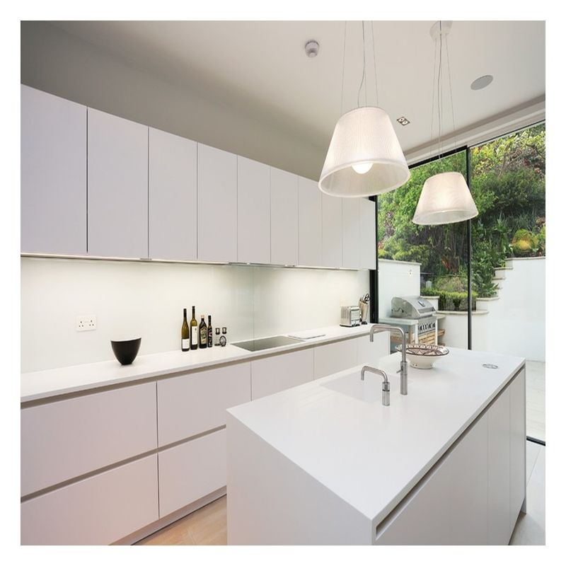 Fin style moderne Laque en bois massif blanc Armoires de cuisine modulaires pour rénovation domiciliaire
