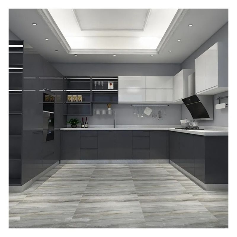 Facile propre avantage personnalisation armoires de cuisine de style moderne brillant pour appartement